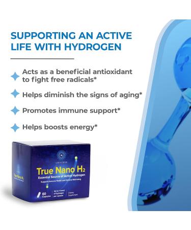 True Nano H2 with Turmeric | Boosts Energy & Antioxidant | 60 Capsules - Buy Online on GoSupps.com