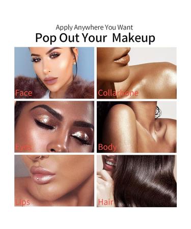 Aonat Highlighter Powder Stick - White & Pink Glittery Shimmer for Face Eyes Lips & Hair | Body Glow & Sparkle - Buy Online on GoSupps.com
