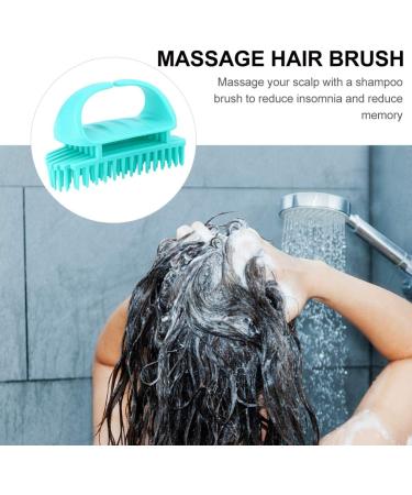 Goohochy Silicon Shampoo Brush for Women - Scalp Massager & Hair Cleaning Device - Blue 10.5x7x5.5cm - Ideal for Head Massage & Laundry Collector - Buy Online on GoSupps.com