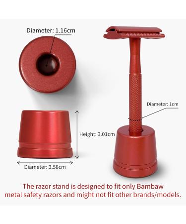 Bambaw Red Safety Razor Stand | Razor Holder Shave Stand | Shaver Holder Stand fits only Metal Safety Razors | Double Edge Razor Stand | Razor Stand Holder | Shaving Stand - Buy Online on GoSupps.com