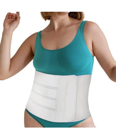 Abdominal Binder Post Surgery for Women or Men - 12" Wide Stomach Support Belly Binder Postpartum Wrap for C Section Pregnancy Compression, Tummy Tuck Belly Band, Plus Size Umbilical Hernia Belt (M) Medium