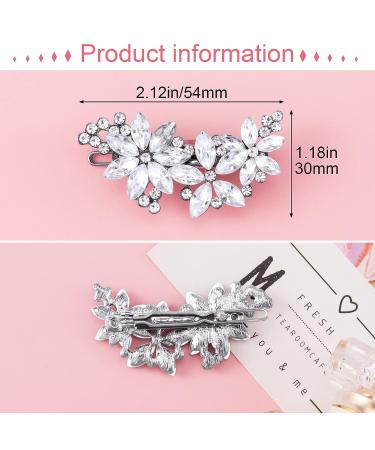 PAGOW 4Pcs Crystal Flower Bridal Hair Clips - Rhinestone Wedding Headpiece for Brides - Buy Online on GoSupps.com