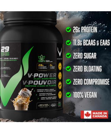Buy V-Power Plant-Based Protein Powder - Vanilla Surge (1kg) | 26g Protein BCAAs & EAAs Zero Fat/Sugar Dairy-Free All Natural - 29 Servings - Buy Online on GoSupps.com