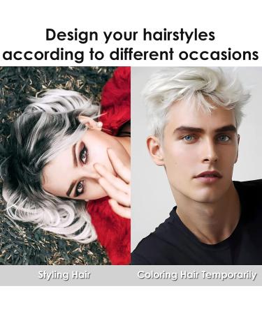 Hair Colour Wax White Hair Spray Temporary Temporary Hair Dye Dye Styling Cream Mud Hair Spray Colour Washable Colour Change Hair Clay for Men Women Instant Styling (White) - Buy Online on GoSupps.com