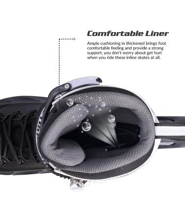 METROLLER Adjustable Inline Skates with Light Up Wheels - Black Large (4-7 US) - Beginner Rollerblades for Girls, Boys, Women, Men - Buy Online on GoSupps.com