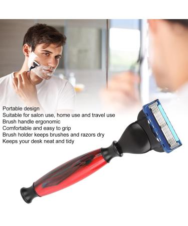 3-Part Shaving Brush Set - 3-in-1 Beard Brush Razor & Holder | Perfect Gift for Men Fathers Friends & Husbands - Buy Online on GoSupps.com