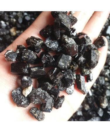 100g Natural Black Tourmaline Rough Quartz Crystal Gravel Tumbled Stone Reiki for degaussing Natural Luster - Buy Online on GoSupps.com