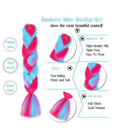 Fanfyfyu Ombre Braiding Hair - 3 Pack Kanekalon Jumbo Braid Extensions 24 for Box Braids - High-Quality Hair Art (MC88) - Buy Online on GoSupps.com