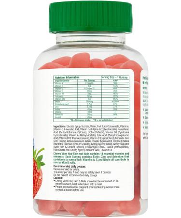 Chewy Vites Adults Hair Skin & Nails Gummies | High-Strength Biotin 5000 mcg | Vegan | 60 Count - Buy Online on GoSupps.com