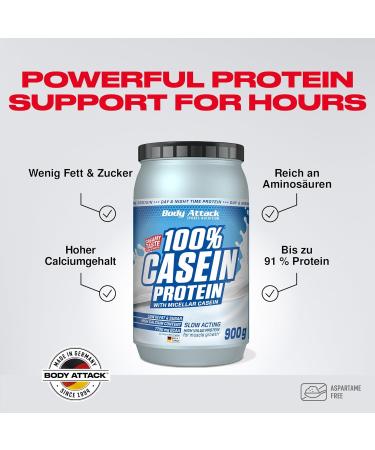 Buy Body Attack 100% Casein Protein Vanilla Cream - 900g | International Shipping Available - Buy Online on GoSupps.com