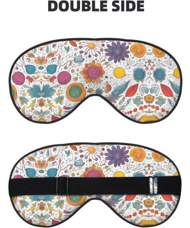 Unisex Colorful Hand Drawn Feathers Sleep Eye Mask - Soft Comfort Eye Shade for Travel Yoga & Shift Work - Buy Online on GoSupps.com