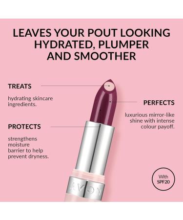  Avon Avon Hydramatic Shine Lipstick - 3.6g - Intense and hydrating color - SPF 20 - Full and smooth lips - Cruelty-free - Hydra Shine Bordeaux - Buy Online on GoSupps.com