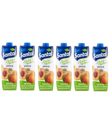 Parmalat Santal Fruit Juice Peach Sweet by Nature Zero Added Sugar Peach Fruit Juice No Added Sugar Refreshing Drink Tetrapack 1000 ml