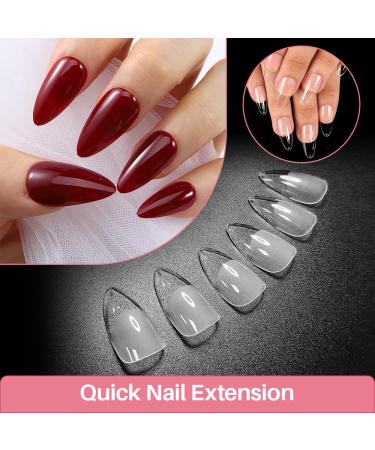 Zifuton Press on Nails Almond - 600 Soft Gel Tips for DIY Nail Art | Full Cover Transparent Fake Nails for Nail Studios - 10 Sizes Available - Buy Online on GoSupps.com