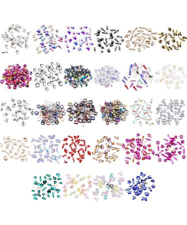 dijiusidy 50 Pieces Glass Crystal Set Eye-catching Personalized Nail Art Rhinestones DIY Handcraft Manicure Accessories for Card Making White - Buy Online on GoSupps.com