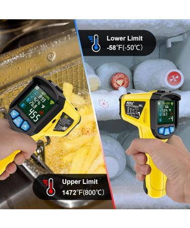 Buy Mestek Infrared Thermometer -50 C to 800 C | Laser IR Pyrometer with K-Probe & LCD Alarm for Kitchen Use - Buy Online on GoSupps.com