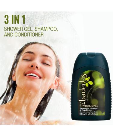 Badedas Revitalising Shower Gel Shampoo & Conditioner 200ml (PACK OF 6) 6.77 Fl Oz (Pack of 6) - Buy Online on GoSupps.com