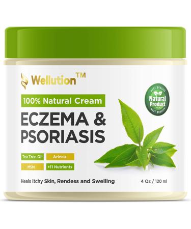 WELLUTION Natural Eczema and Psoriasis Cream  Intensive All in 1 Treatment  Helps Soothe & Relieve Skin Irritations  Made in USA