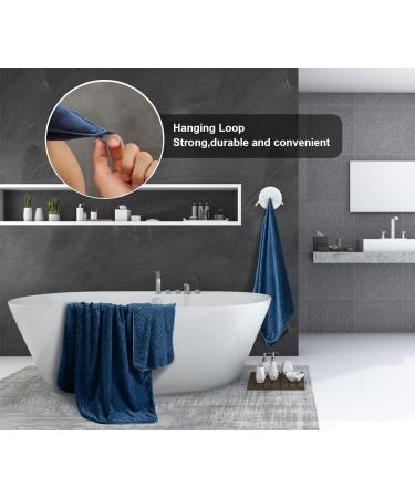 Navy Blue 4-Pack Washcloths Set 13x13 - Premium Quality Towels for Bathroom, Hotel, Spa & Gym - Absorbent, Quick Dry, Soft Microfiber - Multipurpose Daily Use - Buy Online on GoSupps.com