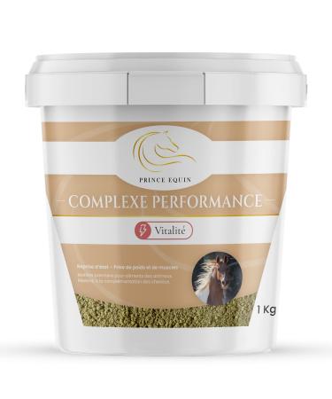 PRINCE EQUIN - COMPLEXE PERFORMANCE - Horse nutritional supplement - Bucket 1 kg - Fenugreek Chlorella Vitamin C - Horse muscle development - Energy - French brand