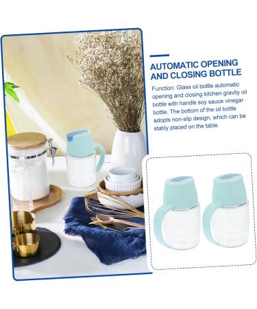 ABOOFAN 2pcs Condiment Bottles Non Drip Oil Glass Vinegar Cruet Sugar Jar Salad Dressing Dispenser Soy Sauce Container Glass Jar Olive Stainless Steel Household Vinegar Bottle - Buy Online on GoSupps.com