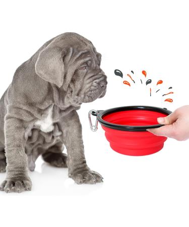 Petsation Foldable Dog Bowl - Original 1000ml & 350ml Travel Food & Water Bowl for Dogs - Ideal for On-the-Go Feeding - Red - Buy Online on GoSupps.com