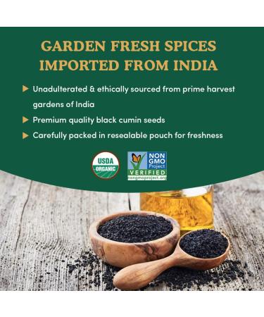 Organic Black Cumin Seeds - 397g/14 OZ | Nigella Sativa for Cooking | Raw Indian Kalonji | Vegan & Gluten-Free - Buy Online on GoSupps.com
