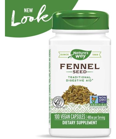Nature's Way Fennel Seed 480 mg - 100 Vegan Capsules for Digestive Health - Buy Online on GoSupps.com