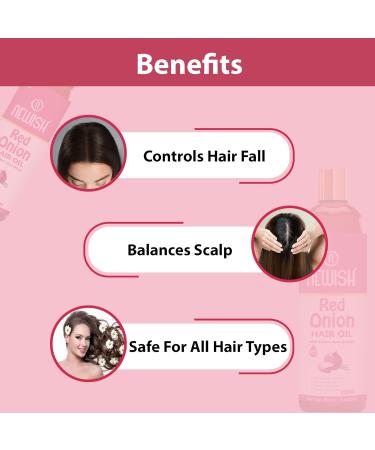 Newish Red Onion Oil for Hair Regrowth - Natural Treatment for Dry Damaged Hair 3.38 Fl Oz - Ideal for Men & Women - Buy Online on GoSupps.com