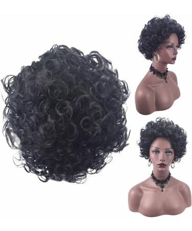 Spin for Hair African Short Curly Hair Women's Fashion European And American Puffy Black Small Curly Wig Set Perfect 7 Natural Curly One Size Black - Buy Online on GoSupps.com