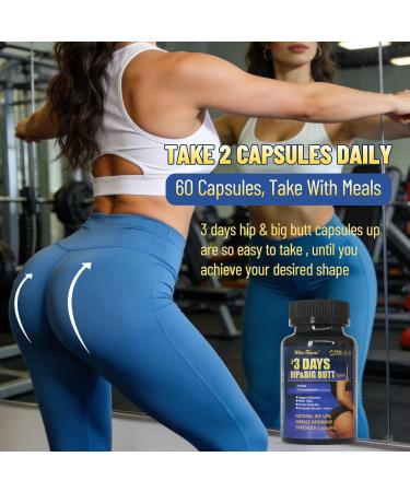 Wins Town 3 Days Hip & Big Butt Capsules, Natural Hip Up & Female Hoemone Enhenced Herbal Supplements, 60 Count - Buy Online on GoSupps.com