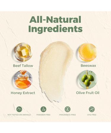 SAISZE Beef Tallow for Skin, Tallow and Honey Balm, 100% Grass Fed Beef Natural Moisturizer for Face, Dry Skin, 4oz - Buy Online on GoSupps.com