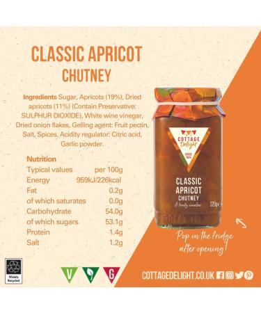 Cottage Delight - Classic Apricot Chutney - 320g Brown - Buy Online on GoSupps.com