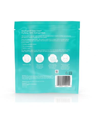 Neutrogena Deep Clean Purify Hydrogel Mask 1oz (12 Pack) - Hydrating Face Mask - Buy Online on GoSupps.com