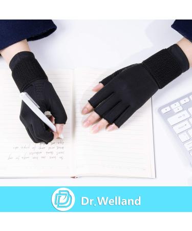 Dr. Welland Arthritis Gloves with Strap for Hand Pain Relief - Open Finger Design for Rheumatoid Arthritis, Carpal Tunnel, Tendonitis - Small/Medium (2 Count) - Buy Online on GoSupps.com