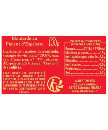 Albert Menes AM Mustard with Espelette Pepper Mustard 100 g - Buy Online on GoSupps.com