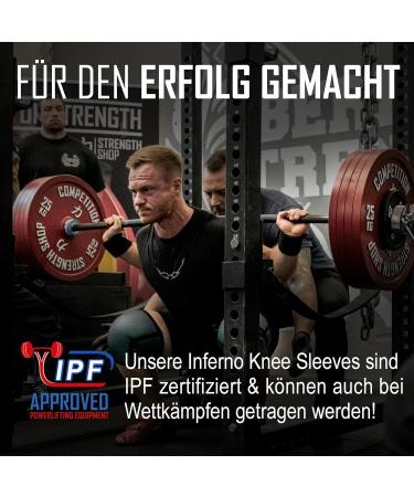 Strength Shop 7mm Neoprene Knee Sleeves for Men & Women - Black IPF Approved Durable & Tear-Resistant for Powerlifting & Strength Training (1 Pair) - Buy Online on GoSupps.com