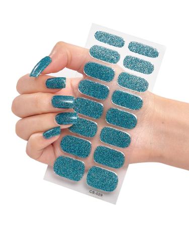Siopob Nail Polish Stickers | Gel Nail Wraps | Semi Cured Nail Wraps For Women Glitter Nail Polish Strips Adhesive Nail P-olish Stickers Gel Nail Strips Stickers On Nails Ss029