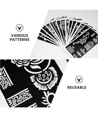 Minkissy Flower Tattoo Stencil Kit - 16 Sheets Temporary Body Art Templates for Women's Home Parties - Buy Online on GoSupps.com