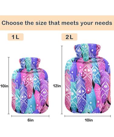 Buy Naanle Hot Water Bottle with Cover - BOHO Transparent 1L for Pain Relief & Warmth | Ideal for Back Neck Hand & Foot Therapy - Buy Online on GoSupps.com