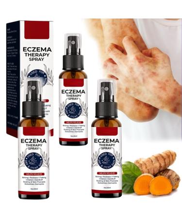 Pofeiya Eczema Therapy Spray 2023 Best All Natural Eczema Therapy Spray Eczema Spray for Fast and Long-Lasting Relief from Eczema Itching Eczema Hydrating Cream Moisturize Soothe Dry Skin (3Pcs)