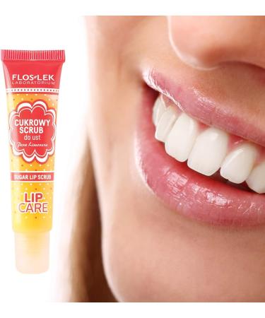 FLOSLEK Lip Scrub Pera Limonera - 14g | Natural Sugar Crystals | Beeswax & Shea Butter | Fruit Regeneration & Nutrition | Juicy Pear & Grape Flavor - Buy Online on GoSupps.com