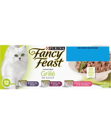 Fancy Feast Grilled Wet Cat Food in Gravy Variety Pack 3 Flavours - 85 g Can (12 Pack) - Buy Online on GoSupps.com
