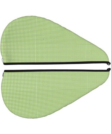 Hair Towel Wrap - Quick Drying Green Gingham Towel Turban with Button | International Shipping - Buy Online on GoSupps.com