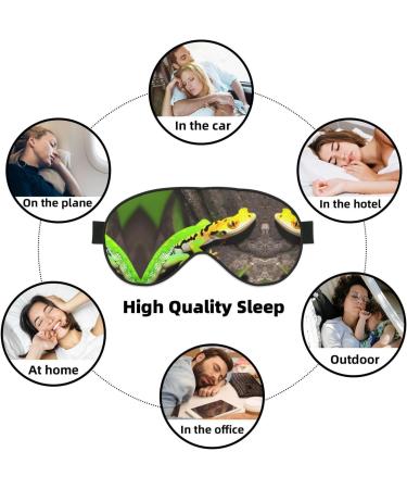 Green Geckos Print Unisex Sleep Mask - Double-Sided Eye Mask for Sound Sleep & Skin Care - Shop Internationally - Buy Online on GoSupps.com