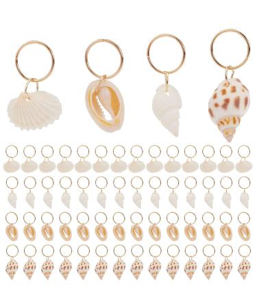 Pligreat 60-Piece Mussel Dreadlocks Hair Rings | Vintage Braids Jewelry for Men & Women | Beach Style Hair Charms & Dreadlock Accessories - Buy Online on GoSupps.com