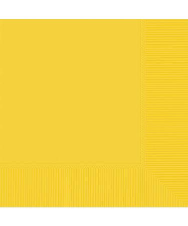 Amscan 61211.09 Yellow Sunshine 2-Ply Luncheon Napkins - 6.5" x 6.5", 40 Ct