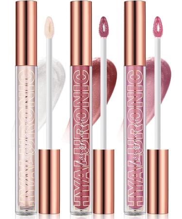 LANGMANNI Hyaluronic Acid Lip Gloss Set - 3Pcs for Hydrated, High Shine Lips | Long Lasting, Brightening Formula - 0.1oz/pc (#1+#2+#3) - Buy Online on GoSupps.com