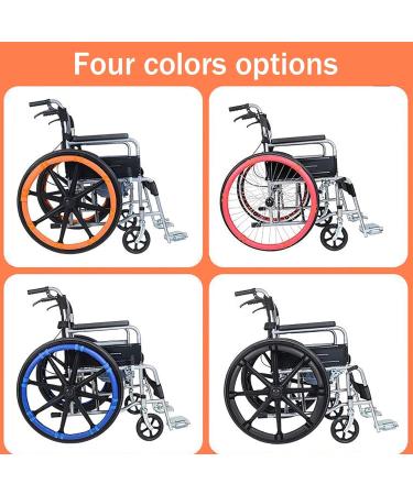 WhBeoy Wheelchair Push Rim Covers (20-24inch / 1pair) Rear Wheel Sports Wheelchair Cover Easy Installation Hand/Comfortable for Four Seasons 24/22inch A 24/22inch A - Buy Online on GoSupps.com