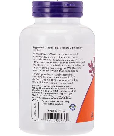 Now Foods Brewer's Yeast 200 Tablets - Premium Nutritional Supplement for Wellness - Buy Online on GoSupps.com